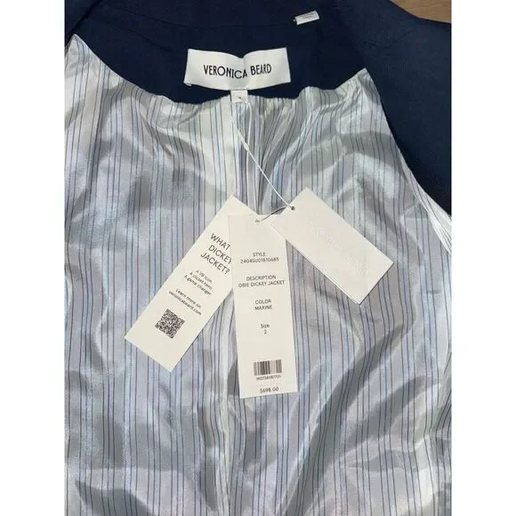 Veronica Beard | Obie Dickey Jacket | In Marine | Size 2 NWT - Picture 7 of 12